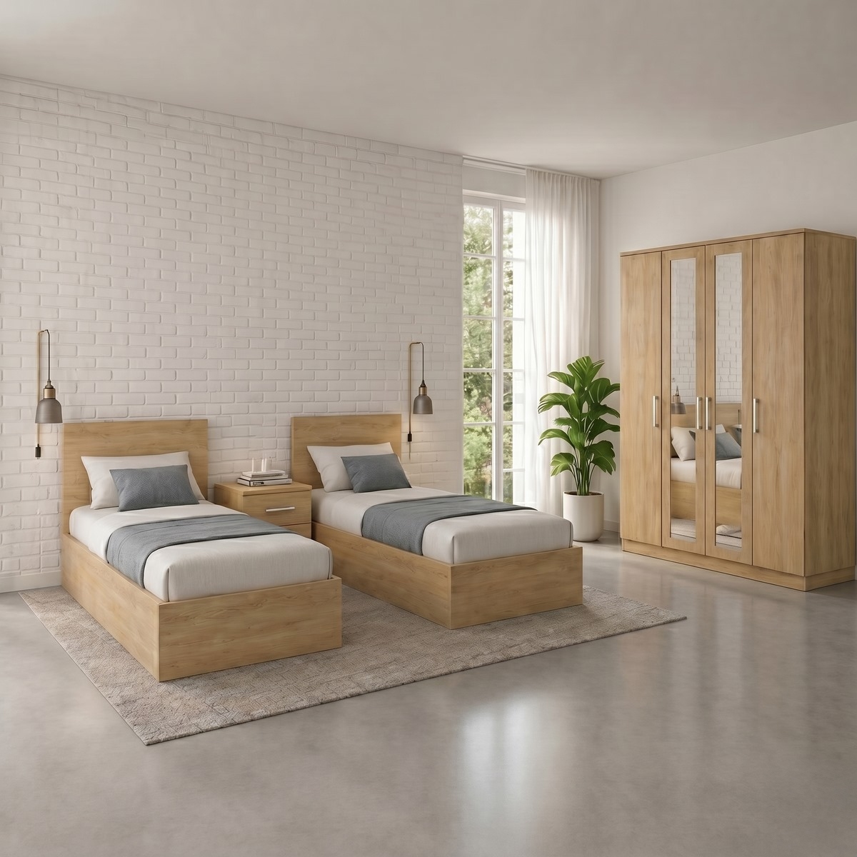 ARTOFURN51826-ENV.jpg غرفة نوم خشب أم دي أف 4 قطع - بيج - الصورة 1