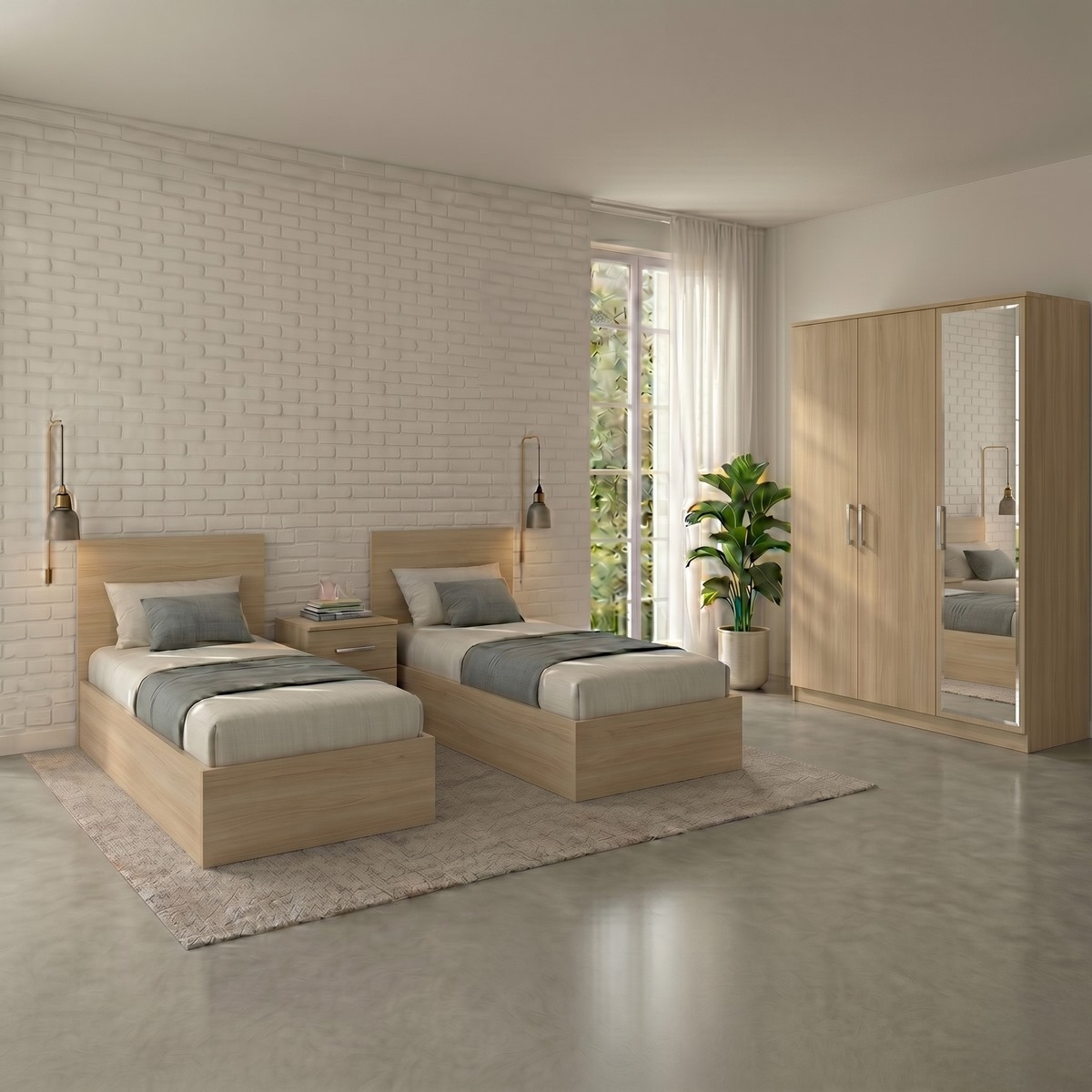 ARTOFURN51832-ENV.jpg غرفة نوم خشب أم دي أف 4 قطع - بيج - الصورة 1